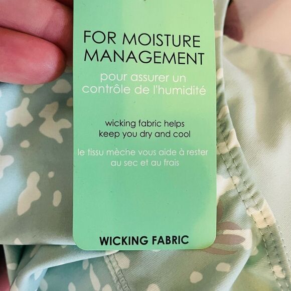 Forever 21 Long Line Sports Bra LARGE Jade Square Neck Moisture Wicking Gym NWT - Picture 6 of 9